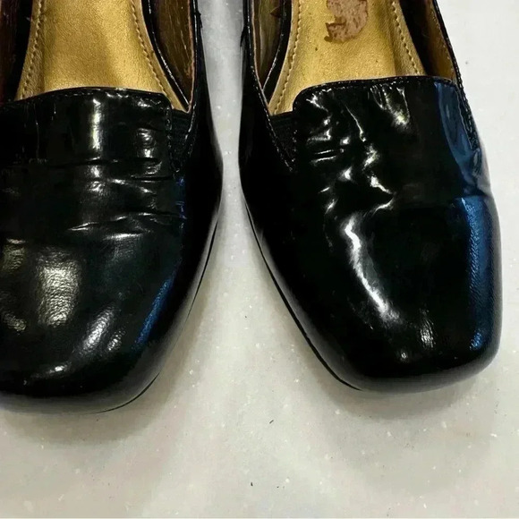 CIRCA JOAN & DAVID Size 9M Luxe -Voyeur Black Slip On Patent Leather Heels - Picture 3 of 10